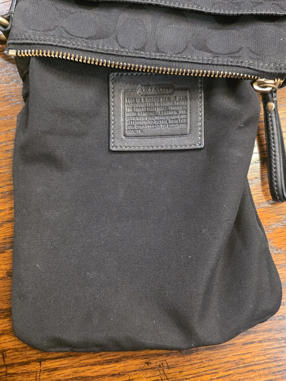 Vintage Coach Black Signature C Jacquard Turnlock Swingpack Crossbody Bag Y2K